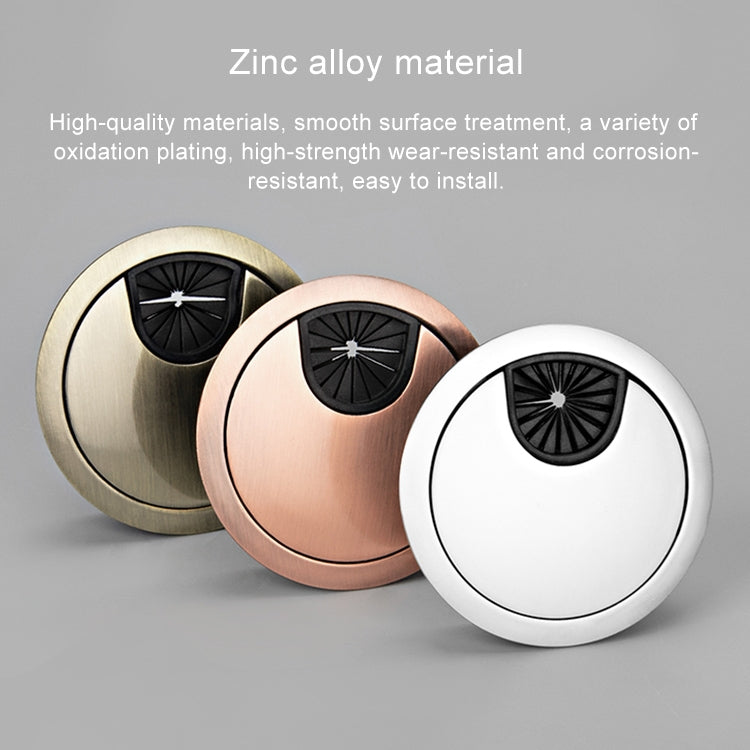 2 PCS Desk Computer Desktop Zinc Alloy Round Threading Box Hole Cover, Hole Diameter: 35mm (Bright Gold), 35mm Bright Gold, 35mm Green Bronze, 35mm Red Bronze, 35mm Matte Black, 35mm Matte Silver, 35mm Brushed Steel