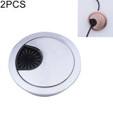 2 PCS Desk Computer Desktop Zinc Alloy Round Threading Box Hole Cover, Hole Diameter: 53mm  (Bright Gold), 53mm