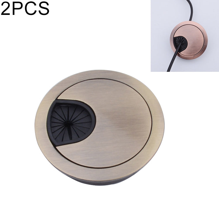 2 PCS Desk Computer Desktop Zinc Alloy Round Threading Box Hole Cover, Hole Diameter: 60mm (Green Bronze), 60mm 60mm HC7299A