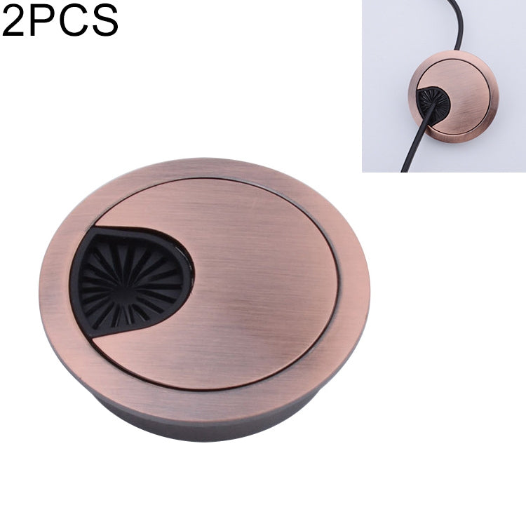 2 PCS Desk Computer Desktop Zinc Alloy Round Threading Box Hole Cover, Hole Diameter: 60mm (Green Bronze), 60mm 60mm HC7299B