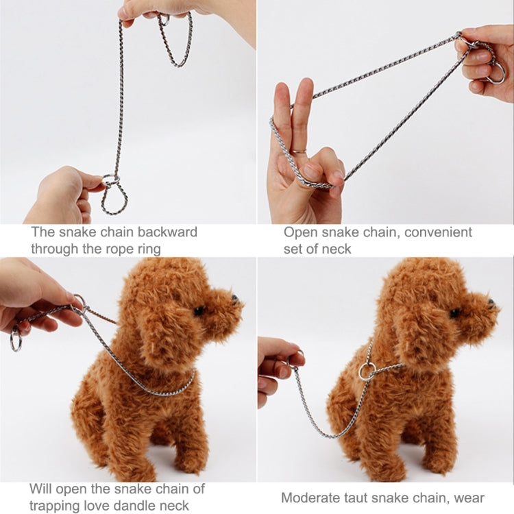 35cm Pet P Chain Pet Collars Pet Neck Strap Dog Neckband Snake Chain Dog Chain Solid Metal Chain Dog Collar, 35cm x 2mm
