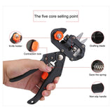 Professional Grafting Tool Set Pruning Scissors Seedling Grafting Machine Grafting Device with Three Blades, a Cross Knife ,a Wrench, Black