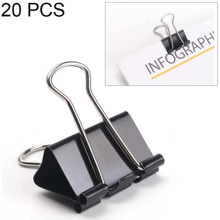 20PCS 51mm Black Metal Clip Notes Letter Paper Clip Office Bind, 20PCS / 51mm 20PCS 51mm