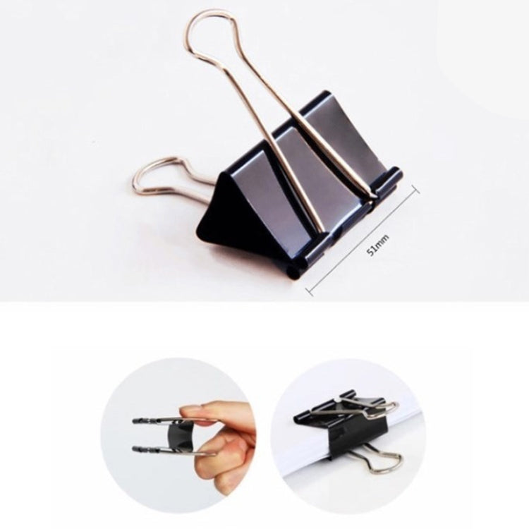 20PCS 51mm Black Metal Clip Notes Letter Paper Clip Office Bind, 20PCS / 51mm