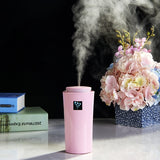 Small-3 2W Humidifier Moisture Meter Moisturizing Instrument with LED Night Light, Water Tank Capacity: 260ml Pink