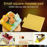 100 / Pack Small Square Cake Cardboard Pad Thick Rigid Golden Cake Mousse Cake Mat, Small Square