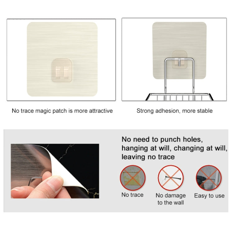 Creative Double Layer Stainless Steel Soap Stand Non-trace Magic Sticker Style Soap Dish Bathroom Shelf Belt Hanger, Double Layer Bathroom Shelf 1