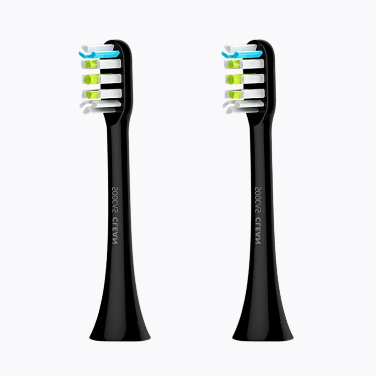 2 PCS Original Xiaomi Youpin General Cleaning Replacement Brush Heads for Xiaomi Soocare Sonic Electric Toothbrush (HC7711W), General Cleaning White, General Cleaning Black, General Cleaning Pink General Cleaning Black Black