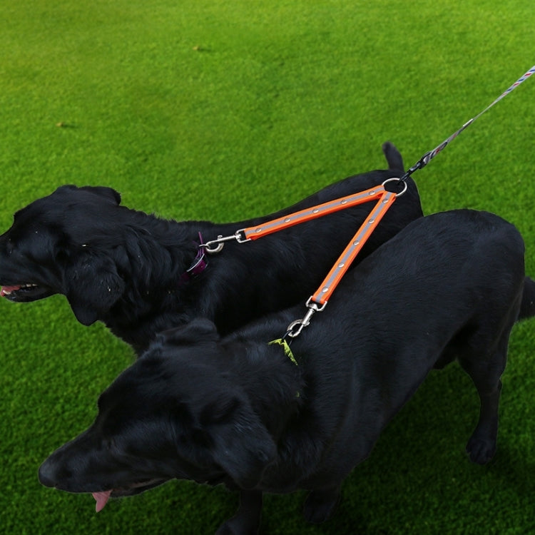 TPU Material Pet Dogs 2 in 1 Tangle-free Traction Rope Double Pet Dog Walking Leash, Length: 25 cm, 2 in 1 (Black), 25 cm (Orange), 25 cm (Green), 2 in 1 (Red), 2 in 1 (Yellow)