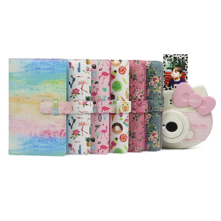 Dessert Pattern 3 inch DIY PU Mini Creativity Insert Type 32 Pages Exquisite Photo Album for Polaroid, Dessert