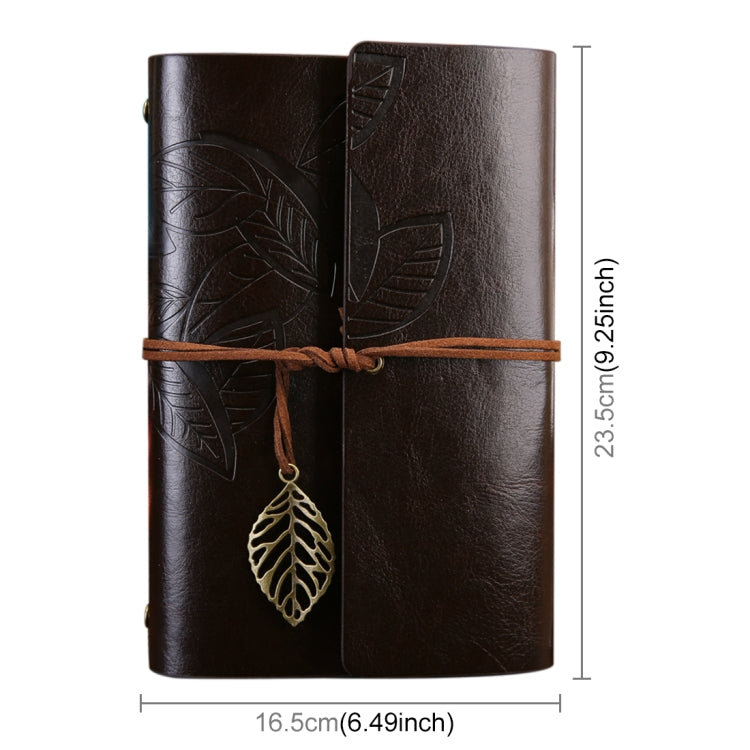 Creative Retro Autumn Leaves Pattern Loose-leaf Travel Diary Notebook, Size: L, L