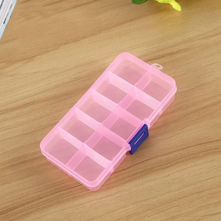 10 PCS Removable Grid Plastic Box Organizer for Jewelry Earring Fishing Hook Small Accessories, Size: Small, 10 Slots, 10 Slots (Pink+Blue), 10 Slots (Orange + blue), 10 Slots (Purple+Blue), 10 Slots (White+Pink), 10 Slots (White+Blue)