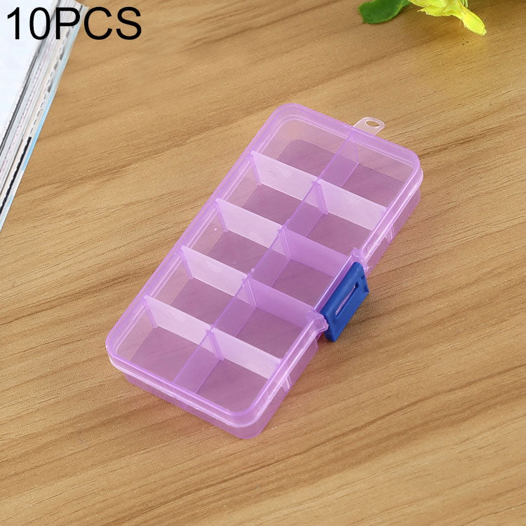 10 PCS Removable Grid Plastic Box Organizer for Jewelry Earring Fishing Hook Small Accessories, Size: Small, 10 Slots, 10 Slots (Pink+Blue), 10 Slots (Orange + blue), 10 Slots (Purple+Blue), 10 Slots (White+Pink), 10 Slots (White+Blue) 10 Slots (Purple+Blue) HC8102PL