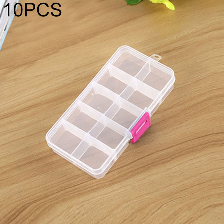 10 PCS Removable Grid Plastic Box Organizer for Jewelry Earring Fishing Hook Small Accessories, Size: Small, 10 Slots, 10 Slots (Pink+Blue), 10 Slots (Orange + blue), 10 Slots (Purple+Blue), 10 Slots (White+Pink), 10 Slots (White+Blue) 10 Slots (White+Pink) HC8102WF
