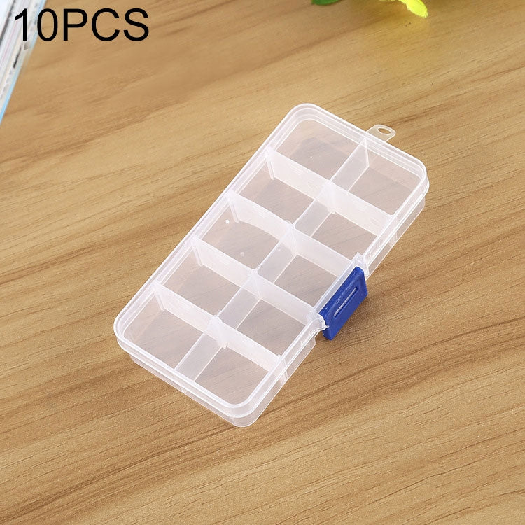 10 PCS Removable Grid Plastic Box Organizer for Jewelry Earring Fishing Hook Small Accessories, Size: Small, 10 Slots, 10 Slots (Pink+Blue), 10 Slots (Orange + blue), 10 Slots (Purple+Blue), 10 Slots (White+Pink), 10 Slots (White+Blue) 10 Slots (White+Blue) HC8102WL