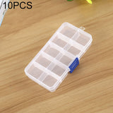 10 PCS Removable Grid Plastic Box Organizer for Jewelry Earring Fishing Hook Small Accessories, Size: Small, 10 Slots, 10 Slots (Pink+Blue), 10 Slots (Orange + blue), 10 Slots (Purple+Blue), 10 Slots (White+Pink), 10 Slots (White+Blue) 10 Slots (White+Blue) HC8102WL