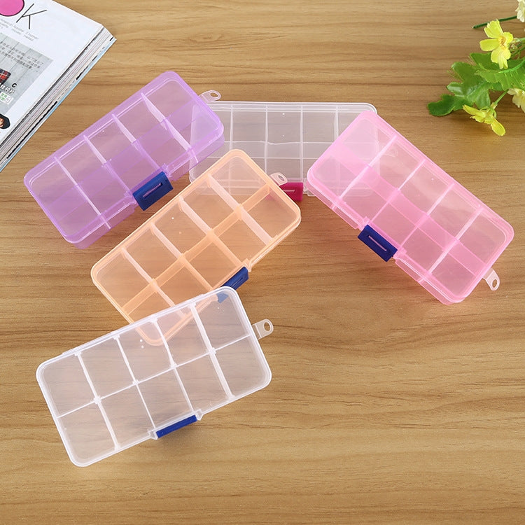 10 PCS Removable Grid Plastic Box Organizer for Jewelry Earring Fishing Hook Small Accessories, Size: Small, 10 Slots, 10 Slots (Pink+Blue), 10 Slots (Orange + blue), 10 Slots (Purple+Blue), 10 Slots (White+Pink), 10 Slots (White+Blue)