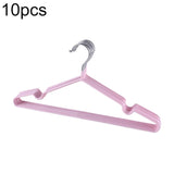 10pcs Household Stainless Steel PVC Coating Anti-skid Traceless Clothes Drying Rack Pink