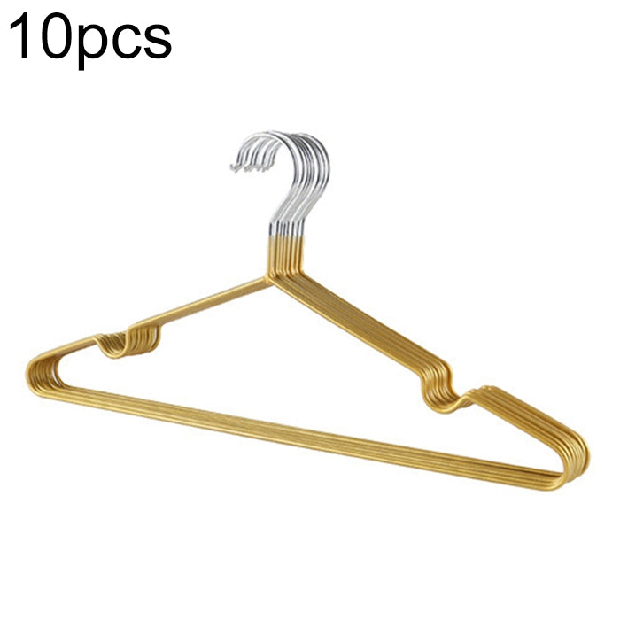 10pcs Household Stainless Steel PVC Coating Anti-skid Traceless Clothes Drying Rack Gold