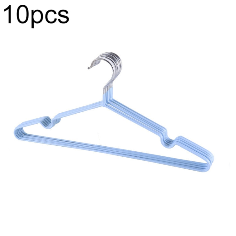 10pcs Household Stainless Steel PVC Coating Anti-skid Traceless Clothes Drying Rack Baby Blue