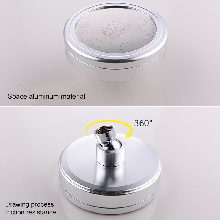 Removable and Washable Space Aluminum Plated Round Pressurized Top Spray Shower Head, Size: 82mm, Pattern A