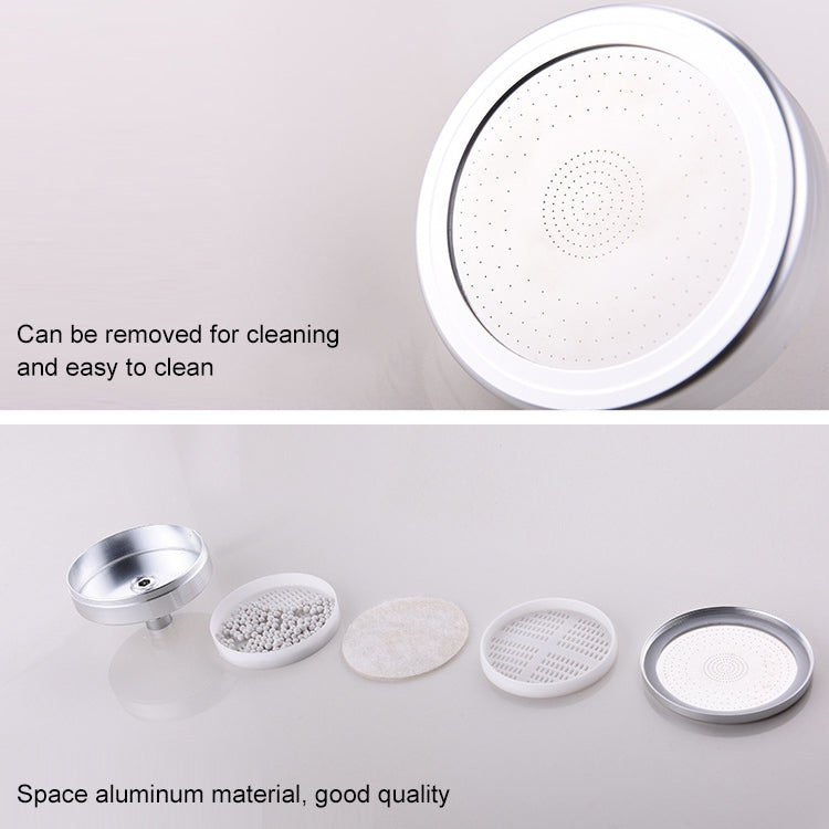 Removable and Washable Space Aluminum Plated Round Pressurized Top Spray Shower Head, Size: 82mm, Pattern A