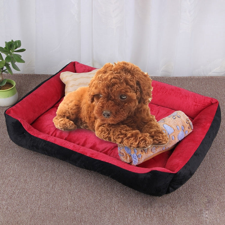 Dog Bone Pattern Big Soft Warm Kennel Pet Dog Cat Mat Blanket, with Blanket Size: S, 60×45×15cm, Size: S
