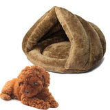 Triangular Cat Kennel Warm Thicken Mongolian Yurt Pet Dogs Cats House Size: M, 40×40×30cm, Size: M Size: M Brown