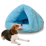 Triangular Cat Kennel Warm Thicken Mongolian Yurt Pet Dogs Cats House Size: L, 45×45×33cm, Size: L Size: L Sky Blue