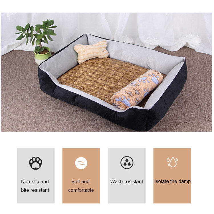 Dog Bone Pattern Big Soft Warm Kennel Pet Dog Cat Mat Blanket, Size: S, 60×45×15cm, Size: S