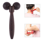 Wenge Solid Wood Manual Roller Massager Black