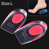1 Pair Women Silicone Gel Comfort Heel Cups Pads Half Pads, Size: L Pink
