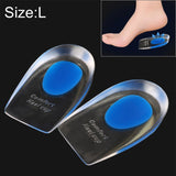 1 Pair Women Silicone Gel Comfort Heel Cups Pads Half Pads, Size: L Blue