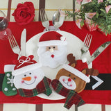 3 in 1 Christmas Decoration Round Face Style Cutlery Holders, Round Face Style