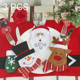 3 in 1 Christmas Decoration Cartoon Style Cutlery Holders, Cartoon Style Cartoon Style
