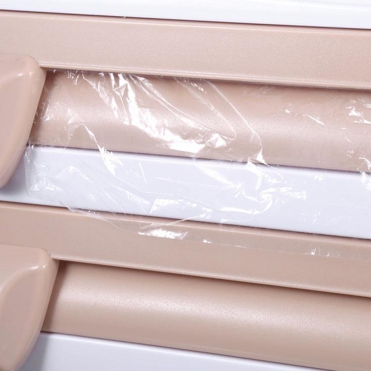 Kitchen Wall Mounted Cling Film Holder Wrap Storage Rack Hanger Rack Cutting Device, Size: 39 x 10 x 24cm, Grey