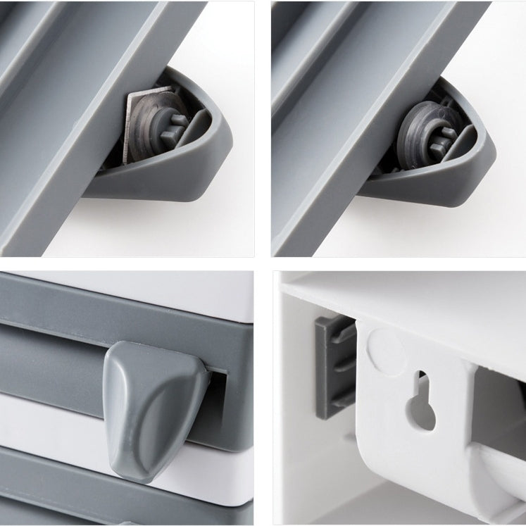 Kitchen Wall Mounted Cling Film Holder Wrap Storage Rack Hanger Rack Cutting Device, Size: 39 x 10 x 24cm, Grey