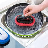 2pcs Decontamination Sponge Hard Bottom Cleaning Brushes Dry and Wet Cleaning Brush for Kitchen / Cooking Bench / Bathroom / Bathtub , Random Color Delivery, Dry and Wet Cleaning Brush