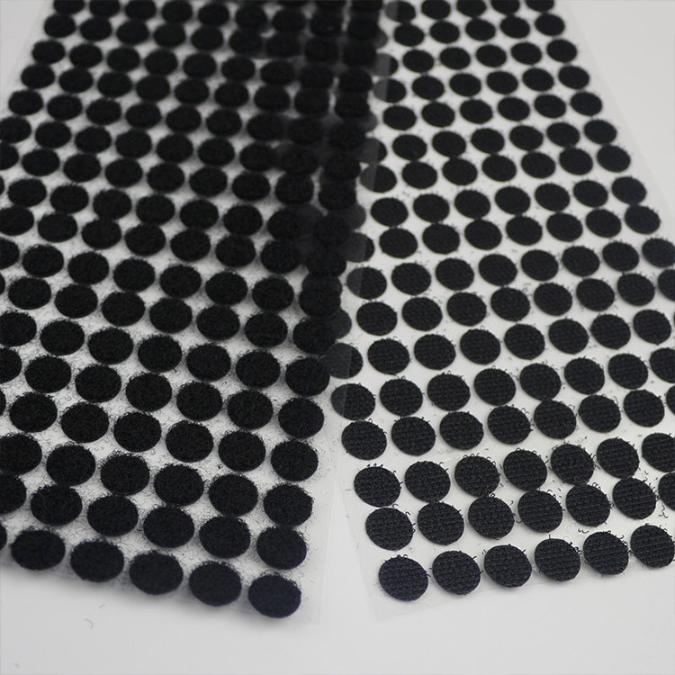 1000 PCS 10mm Round Nylon Adhesive Hook and Loop Fastener, 10mm (Black), 10mm (White)