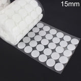 1000 PCS 16mm Round Nylon Adhesive Hook and Loop Fastener, 15mm (Black), 15mm (White) 15mm (White) White