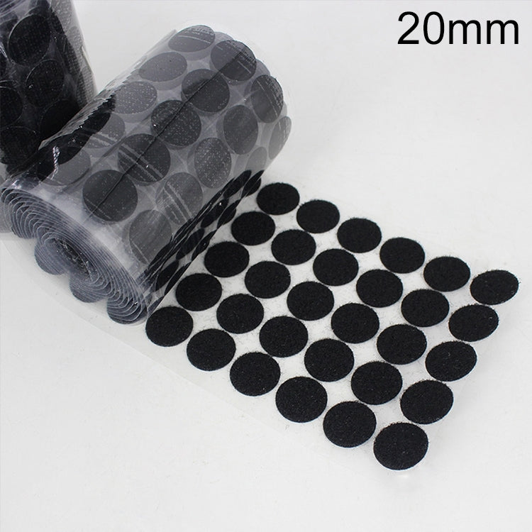1000 PCS 20mm Round Nylon Adhesive Hook and Loop Fastener, 20mm (Black), 20mm (White) 20mm (Black) Black