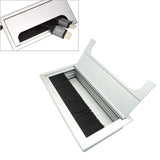 8x16cm Desk Dustproof Aluminum Wire Box Threading Box with Brush, 8x16cm