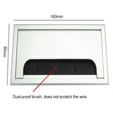 8x16cm Desk Dustproof Aluminum Wire Box Threading Box with Brush, 8x16cm