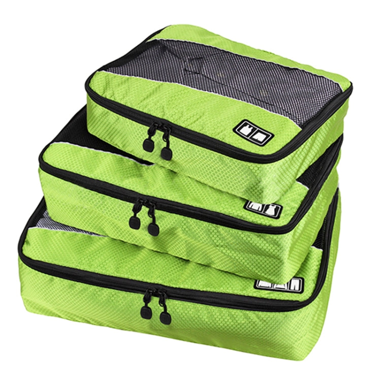 3 PCS / Sets Multi-function Football Texture 210D Polyester Waterproof Travel Clothes Underwear Storage Bag Green