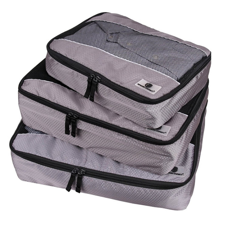 3 PCS / Sets Multi-function Football Texture 210D Polyester Waterproof Travel Clothes Underwear Storage Bag Grey