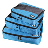 3 PCS / Sets Multi-function Football Texture 210D Polyester Waterproof Travel Clothes Underwear Storage Bag Blue