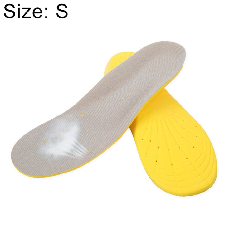 1 Pair PU Breathable Soft Sports Shock-absorbing Insole Sweat-absorbent Foot Pad Elastic Shoe Insert, Size: S(2-5 Yards), Size: S(2-5 Yards) Size: S(2-5 Yards) Yellow