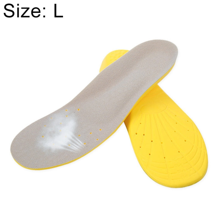 1 Pair PU Breathable Soft Sports Shock-absorbing Insole Sweat-absorbent Foot Pad Elastic Shoe Insert, Size: L(8-12 Yards), Size: L(8-12 Yards) Size: L(8-12 Yards) Yellow