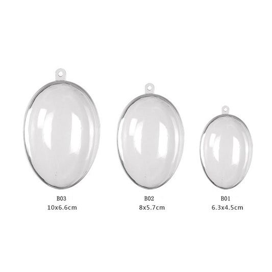 6 PCS Transparent Plastic Hollow Ellipsoid Easter Christmas Wedding Decorations, 6 PCS