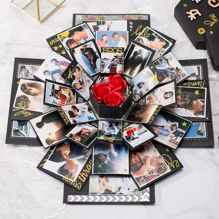 Surprise Hexagon Blooming DIY Handmade Album Creative Photo Box Star Gift Box, Handmade Album